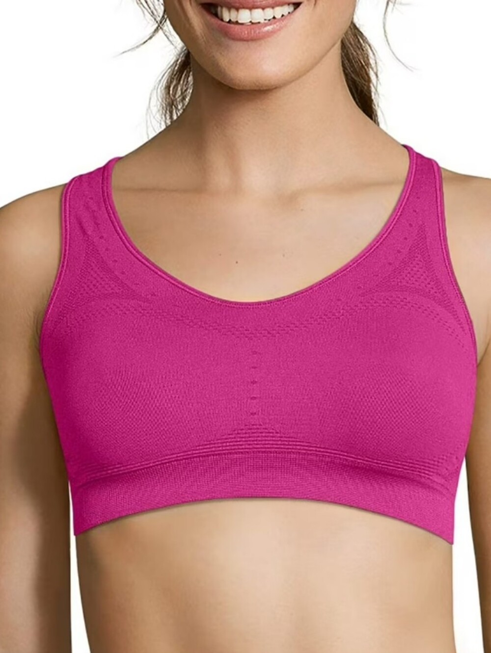 Sports bra hot pink stretchy fits 38-40C-D cup. Stretchy gym bike aerobics Hanes